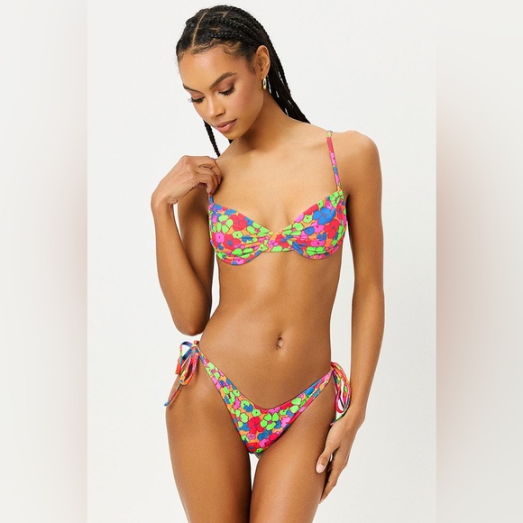 Frankie's Bikinis Maggie Underwire Bikini Neon Retro Florals